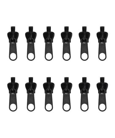 12 pieces of zipper Zipper Pull zip repair set Removable zip zipper zipper fixers Removable replacement slide for jackets suitcases backpacks (black)