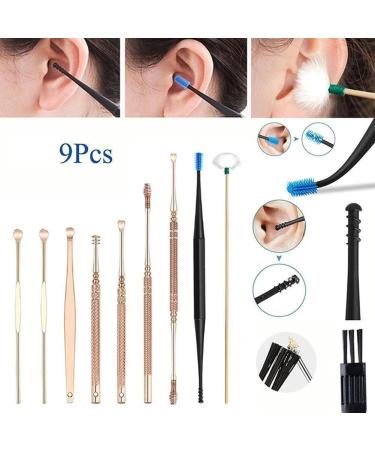 9Pcs Goose Feather Earpick Wax Remover Curette Kit - Wholesale Ear Cleaner Steel Tool - Buy Online on GoSupps.com