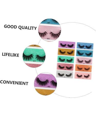 minkissy 10 Pairs False Eyelashes Eyelash Trendy Makeup Lash Accessories Makeup Accessories Lash Cosmetics Accessories for Girls Girls' Accessories False Lashes 3d Make up Imitation - Buy Online on GoSupps.com