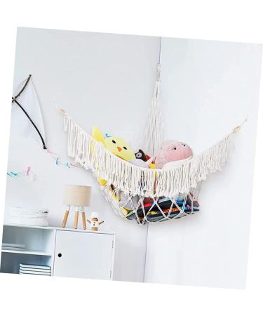 Healeved Yoga Ball Stand & Stuffed Animal Toy - White Cotton Hanging Weaving (164x114CM) | Ideal for Kids - Buy Online on GoSupps.com