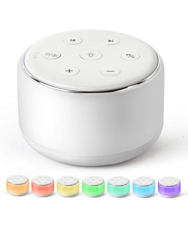 Famisym White Noise Machine 34 Soothing Sounds Machine for Baby Adults Kids Sleeping with Night Light Portable Rechargeable White Noise Machine Baby Soother Registry Gift