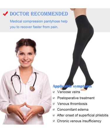 Medical Compression Pantyhose for Women & Men - 20-30 mmHg Graduated Support Hose Tights Open Toe Waist High - Ideal for Swelling Edema and Varicose Veins - 4X-Large - Buy Online on GoSupps.com