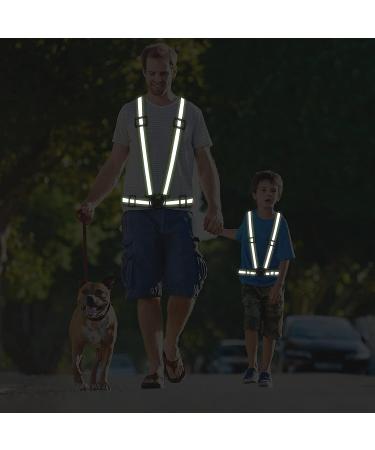 Sawnzc 2Pack High Visible Reflective Running Vest Set for Safety | Adjustable Gear for Night Outdoor Running, Cycling, Motorcycle, Dog Walk, Jogging - Green-Orange - Buy Online on GoSupps.com