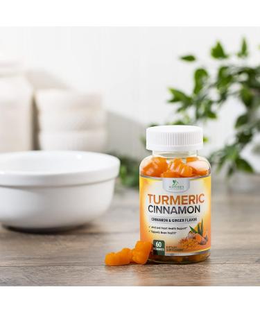 Turmeric Ginger Cinnamon Gummies - Vegan Supplement with 95% Curcuminoids for Natural Joint Support - 60 Gummies - Buy Online on GoSupps.com