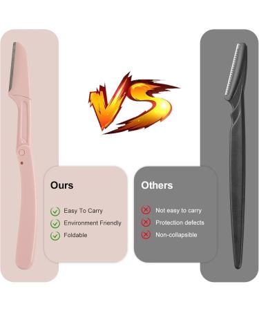 6-Piece Eyebrow Razor Set Foldable Trimmers for Face & Body | Green White Pink | Ideal for Women - Buy Online on GoSupps.com