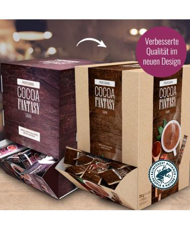 Cocoa Fantasy Dark Drinking Chocolate - 100 Cocoa Sticks (24g Each) | 30% Cocoa Content | Large Pack for International Shipping - Buy Online on GoSupps.com