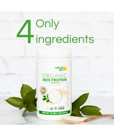 Nature Zen Organic Rice Protein Powder- Plant Based, Sugar & Gluten Free- No Soy & Peanuts (16 oz) - Buy Online on GoSupps.com