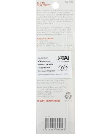 SEKI EDGE SS-402 Nail File with Pusher - 1 Count Pack | High-Quality Stainless Steel - Buy Online on GoSupps.com