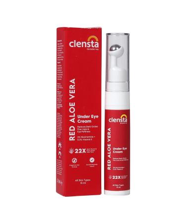 Clensta Aloe Vera Under Eye Cream Roll On | 0.51 Fl Oz (15ml) | Hydrating Eye Cream with Niacinamide | for Puffiness Dark Circles & Wrinkles