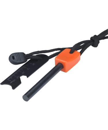 FOSTAR Ferrocerium Fire Starter Rod Set - 5/16 Thick Waterproof Fire Steel for Bushcraft - Includes Easy Grip Handle, Multi-Tool Striker, Paracord Lanyard - 2PCS Black and Orange - Buy Online on GoSupps.com