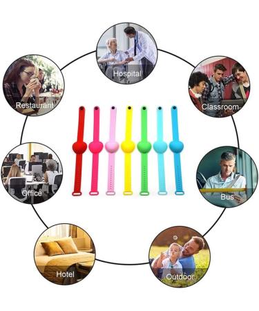 Kankoo Disinfection Bracelet - Hand Sanitizer Dispenser Wrist Band (7pcs Random Colors) | Hygiene & Safety Accessory for Everyday Use - Buy Online on GoSupps.com