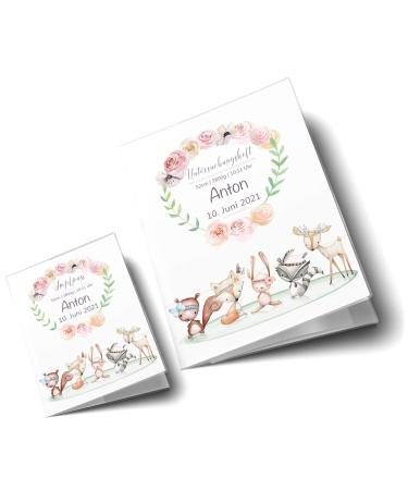 OLGS Personalized U-Book & Vaccination Pass Covers Set | Cute Boho Examination Booklet & Passport Cover | Customizable with Names & Birthdates | Perfect Gift for Friends - Buy Online on GoSupps.com