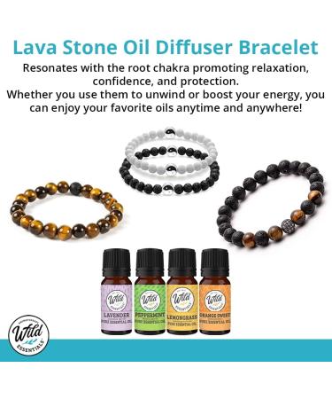 Buy Wild Essentials Turquoise & Hematite Lava Stone Essential Oil Diffuser Bracelet - Aromatherapy Jewelry for Men & Women - Expandable Up to 8 Inches - Buy Online on GoSupps.com