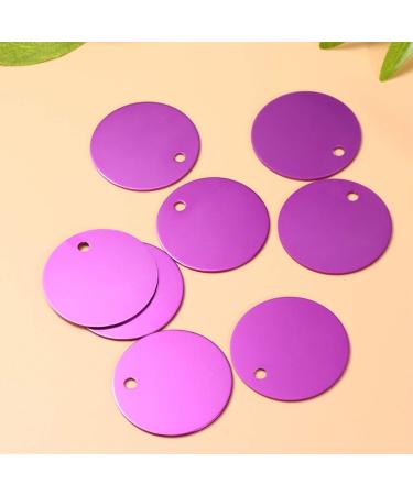 Milists 25 Pieces Aluminum Alloy Blank Tags for Pets - Round DIY Traction Rope Accessories (7.5cm Purple) - Buy Online on GoSupps.com