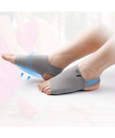 Arch Support Sleeves for Women | Adjustable Plantar Brace with Gel Pads - Breathable Support Straps (Gray - Buy Online on GoSupps.com