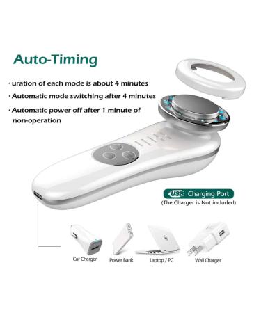 7-in-1 Facial Massager & Skin Care Tools for Face Lifting & Tightening - Galvanic & High Frequency Facial Machine in White - Buy Online on GoSupps.com
