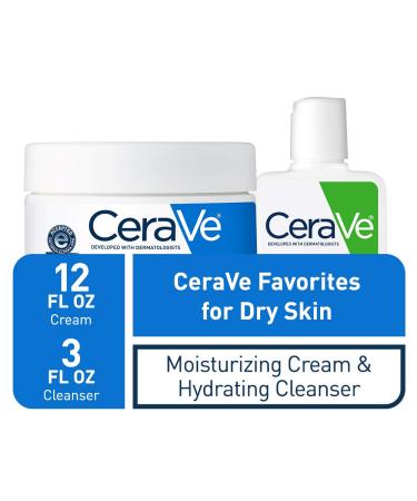 CeraVe Moisturizing Cream & Hydrating Face Wash Combo - 12oz Cream + 3oz Travel Cleanser - Buy Online on GoSupps.com