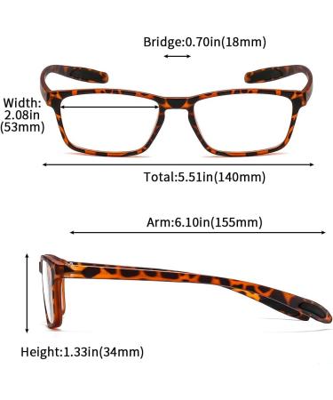 Suertree Blue Light Filter Reading Glasses - TR90 Frame 1.5x Diopter PC & Gaming Protection for Men & Women - Stylish Leopard Design - Buy Online on GoSupps.com