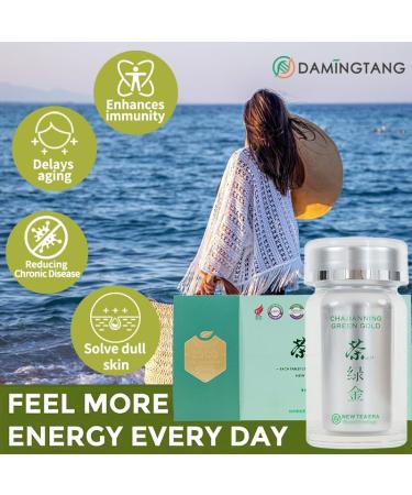 New Tea Era Chajianning Green Gold Pressed Tablet Candy with EGCG Antioxidant Anti-Aging 60 tablets/bottle 3 bottles/box - Buy Online on GoSupps.com