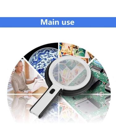 Desktop Glass Chargeable Folding Identification Tool 6X 10X HD Lens with LED Light Maintenance Reading Magnifier Good Times - Buy Online on GoSupps.com