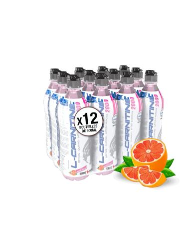 L-Carnitine - 2000mg L-Carnitine 0% Sugar 0% Fat - Only 5 Calories Per Bottle - Laboratoire Eric Favre - Grapefruit Flavor - Pack of 12