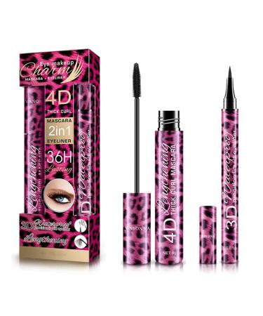 Black Lash Mascara  Waterproof and Hypoallergenic 4D Eye Lengthening Makeup Kit for Women and Girls by  Linble