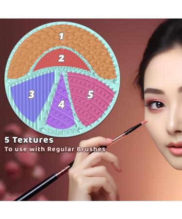 YalsFTY 2-Piece Silicone Makeup Brush Cleaner | Dual-Sided Scrubber Mat for All Brush Types | Green & Pink Cleaning Tool - Buy Online on GoSupps.com