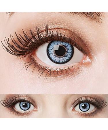 Aricona Turquoise Blue Annual Contact Lenses - Prescription-Free Colored Manga Cosplay Lenses (2 Pieces) - Buy Online on GoSupps.com