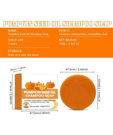 Hengxuan Shampoo Bar with pumpkin seed oil organic pumpkin shampoo in solid form deeply nourishing for drydamaged hair reduces frizz and hair loss strengthens the hair 1 - Buy Online on GoSupps.com