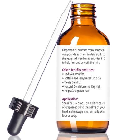 Buy Organic Grapeseed Oil - Anti-Aging Moisturizer & Facial Cleanser | Unrefined Cold Pressed | 4 oz Glass Bottle | Reduces Wrinkles & Stretch Marks - International Shipping Available - Buy Online on GoSupps.com