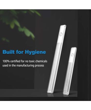 FERYES Upgrade Glass Nail Files Set Professional Crystal Nail Files Manicure Pedicure Kit for Natural Nails Nano-Particle Technology Crystal Finger Glass Nail Files with Leather Organization Slot - Buy Online on GoSupps.com