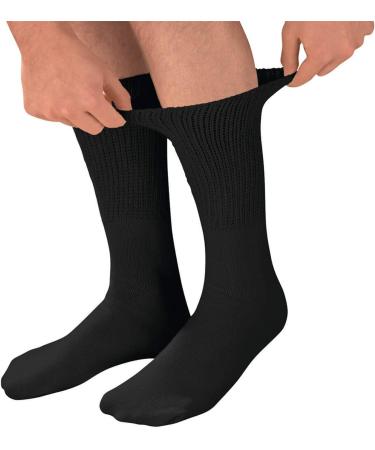 Creswell Diabetic Crew Socks (3 Pairs) - Made in USA - Black 10-13 Size - Buy Online on GoSupps.com