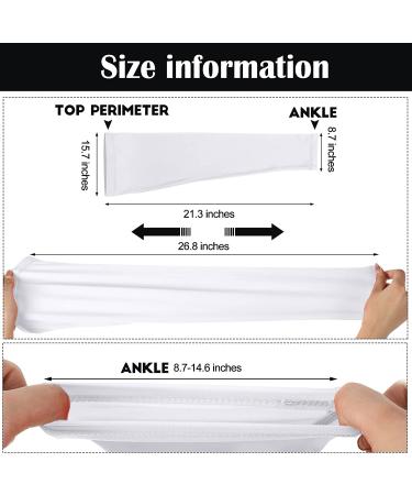 Compression Long Knee Sleeve - UV Protect - White - Men Women Basketball Football - Buy Online on GoSupps.com