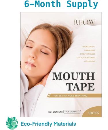 RHOW Mouth Tape for Sleeping - 6 Month Supply - Reduce Snoring and Mouth Breathing - Improve Sleep Quality - Buy Online on GoSupps.com