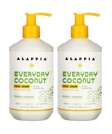 Alaffia Everyday Coconut Face Cream, Skin Care with Virgin Coconut Oil, Moisturizer for Firmness & Elasticity, Helps Reduce the Appearance of Lines & Wrinkles, Purely Coconut, 2 Pack – 12 Fl Oz Ea 12 Fl Oz (Pack of 2)