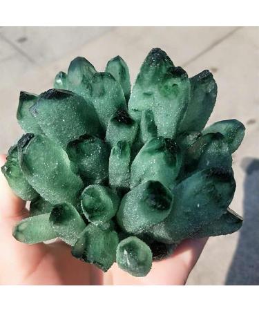 Stone Crafts 600gRare Natural Green Ghost Cluster Crystal Stone Clear Crystal Natural Specter Reiki Quartz Stones Specimen Natural Luster - Buy Online on GoSupps.com
