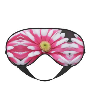 SSIMOO Red and White Flower Print Ultra-Soft Light-Blocking Eye Mask for Optimal Comfort and Restful Sleep Black