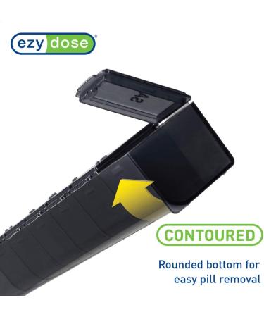 Ezy Dose Weekly Pill Organizer & Vitamin Case - 7-Day Medicine Box with Medium Compartments, Black - Made in USA - Buy Online on GoSupps.com