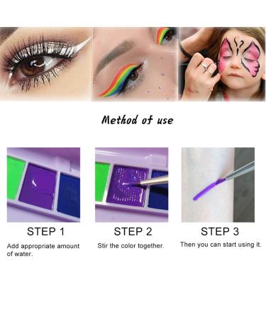 Yeweian 8-Color Water Activated Eyeliner Palette - Neon Face Paint & UV Glow Makeup Kit - Buy Online on GoSupps.com