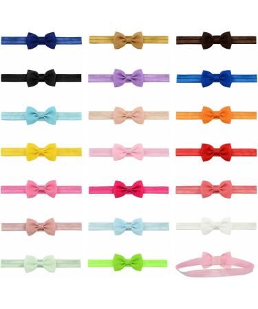 Baby Girls Headband Hair Bows Set - 20pcs Grosgrain Ribbon Bowknots for Infants & Toddlers - Buy Online on GoSupps.com