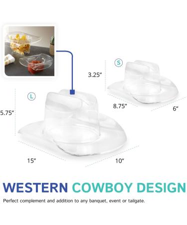 Huang Acrylic Small Cowboy Hat - Versatile Home Decor and Chip & Dip Serving Bowl | Ideal for Dining, Hosting | Durable Construction, Easy to Clean - Premium Clear Acrylic - Buy Online on GoSupps.com