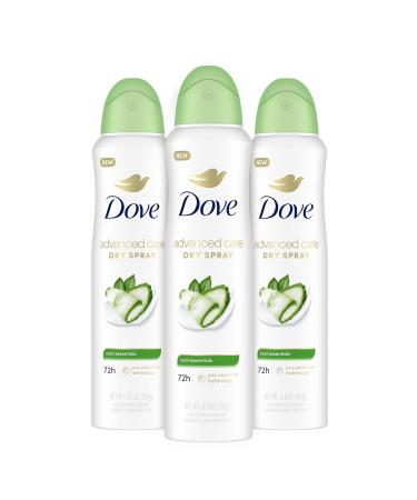 Dove Advanced Care Antiperspirant Deodorant Dry Spray Cool Essentials 3 Count Antiperspirant deodorant for helping your skin barrier repair after shaving With Pro Ceramide Technology 3.8 oz 11.4 Ounce (Pack of 1) Cucumber