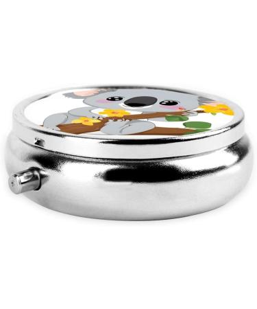 Green Leaf Koala Round Pill Box | 3 Compartment Portable Travel Organizer for Vitamins & Medicine - Buy Online on GoSupps.com