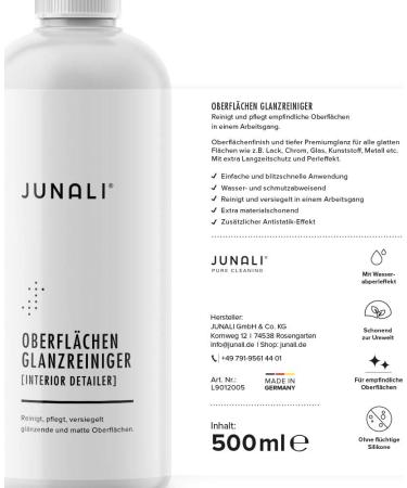 Junali High Gloss Surfaces Cleaner - Antistatic Spray for Natural Stone Chrome Glass & Furniture (500ml) - Shine & Protect Your Kitchen - Buy Online on GoSupps.com