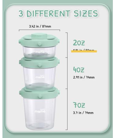 Supermama Reusable Baby Food Containers - 7 oz (6 Pack) | Airtight Leak Proof Jars for Baby | BPA Free | Microwave, Dishwasher & Freezer Safe | Pink - Buy Online on GoSupps.com