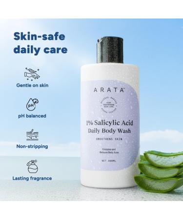 1% Salicylic Acid Body Wash for Bacne Bumpy & Strawberry Skin | Exfoliates Cleanses & Smoothens Uneven & Rough Skin | Paraben & SLS Free | Shower Gel For All Skin types (300ml) - Buy Online on GoSupps.com