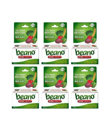 Beano Extra Strength Digestive Enzyme Supplement Prevents Gas Bloating and Discomfort (Packaging May Vary) 30 Count Each (Pack of 6) 30 Count (Pack of 6)