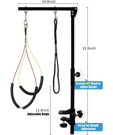 Kalolary Pet Grooming Arm with Clamp | Adjustable 33 Inch Height | No Sit Haunch Holder | Dog Grooming Loop Noose | Ideal for Medium & Small Dogs - Buy Online on GoSupps.com