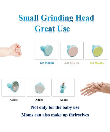 Baby Nail Trimmer - Electric Safe Baby Nail File Trim Polish Grooming kit Safe for Infant Newborn Toddler Girls Boys Adults with LED Light 6 Grinding Heads Blue - Buy Online on GoSupps.com