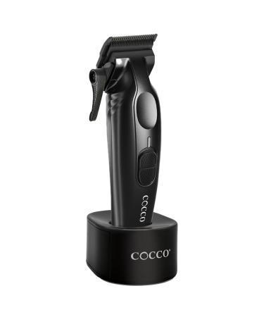 Cocco Veloce Pro Clipper Digital Gap Ambassador Graphene Taper Blade Professional Hair Clippers High-Torque BLDC Motor All-Metal Cordless Charging Base Included Matte Black